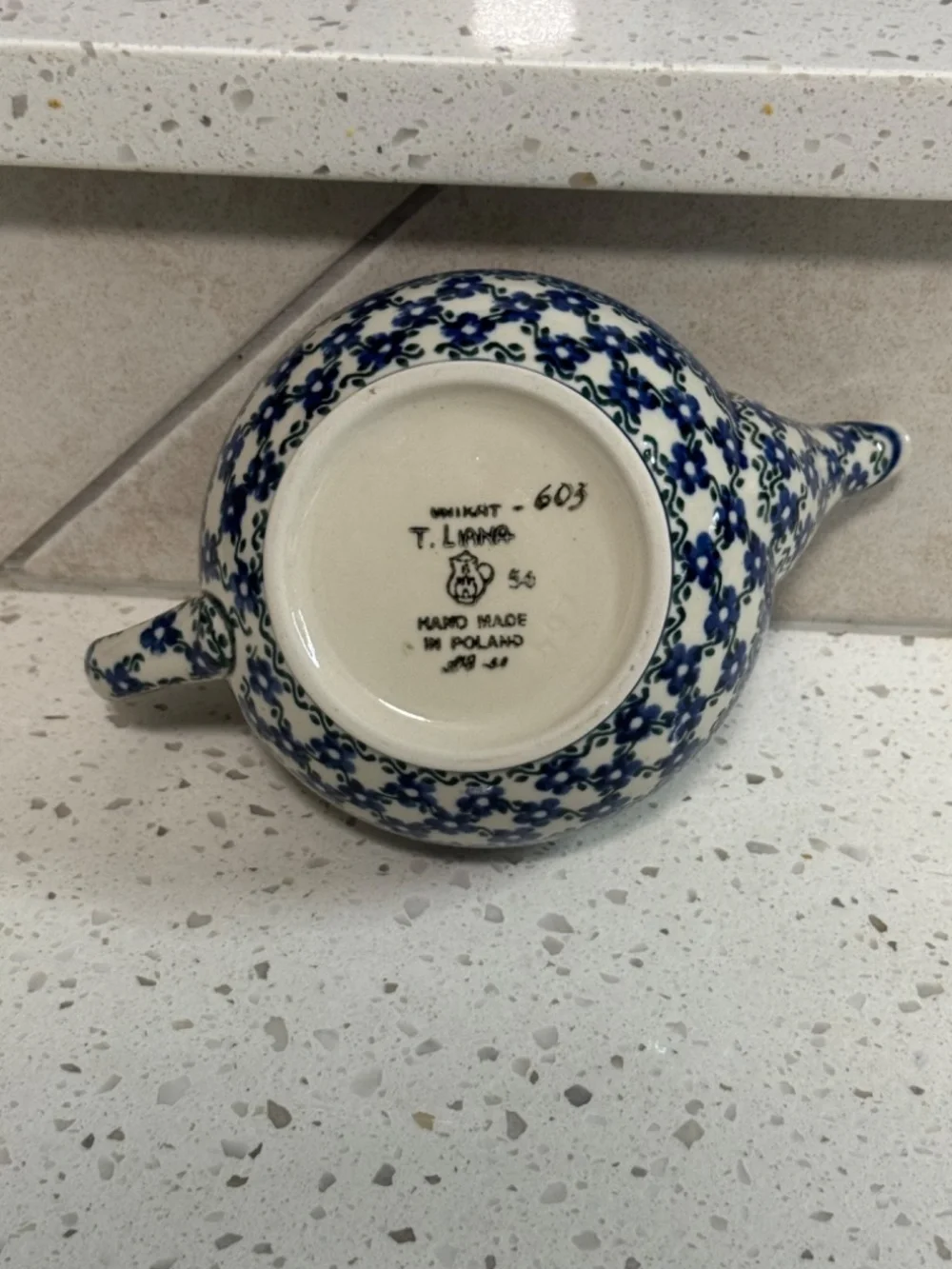 Polish Pottery “Peacock Eye” Mini Teapot